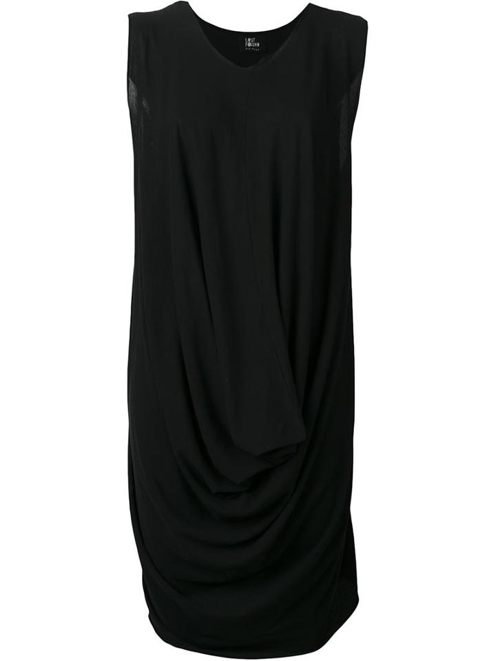 Lost & Found Ria Dunn Short Draped Dress, Women's, Size: Medium, Black, Cotton