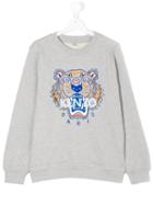 Kenzo Kids - Tiger Print Sweatshirt - Kids - Cotton - 14 Yrs, Grey
