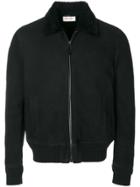Saint Laurent Shearling Collar Aviator Jacket - Black