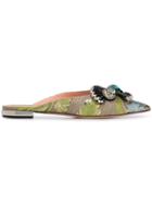 Rochas Embellished Floral Mules - Multicolour