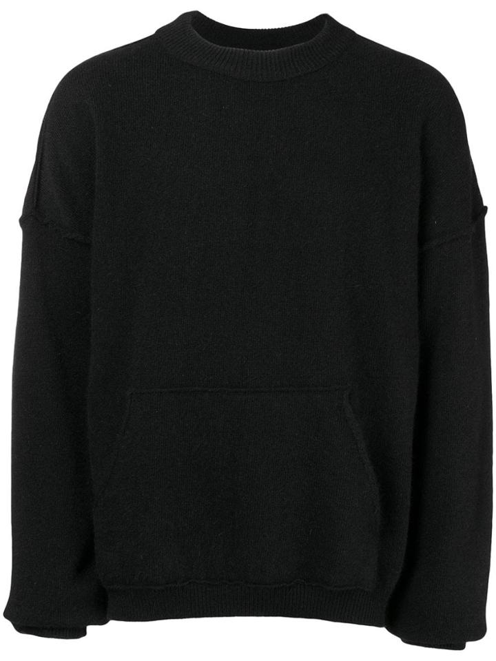 Andrea Ya'aqov Oversized Crew Neck Sweater - Black