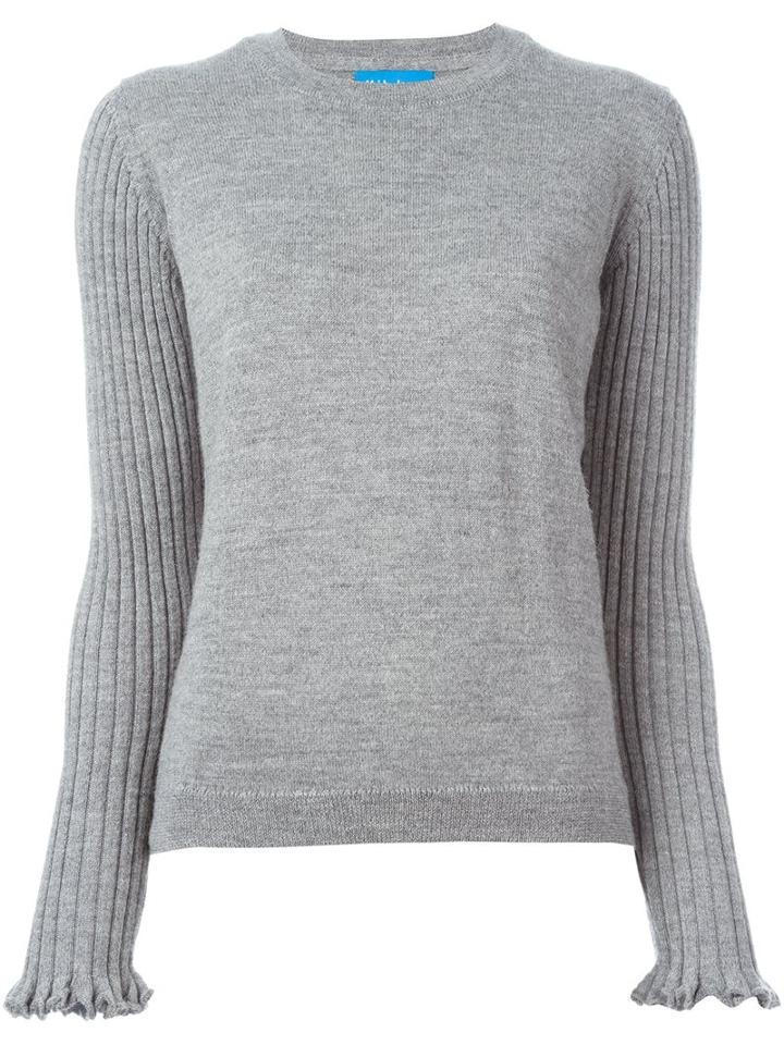 Mih Jeans 'harpy' Ribbed Sleeves Jumper, Women's, Size: Large, Grey, Alpaca