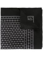 Dolce & Gabbana Diamond Print Pocket Square, Men's, Black, Silk
