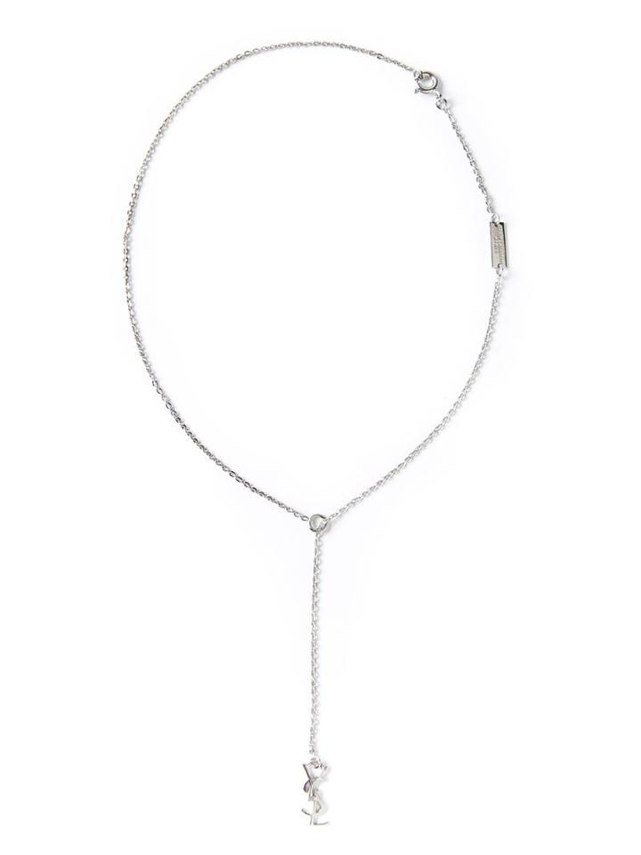 Saint Laurent 'monogramme' Necklace, Women's, Metallic