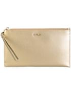 Furla Metallic Zip Clutch
