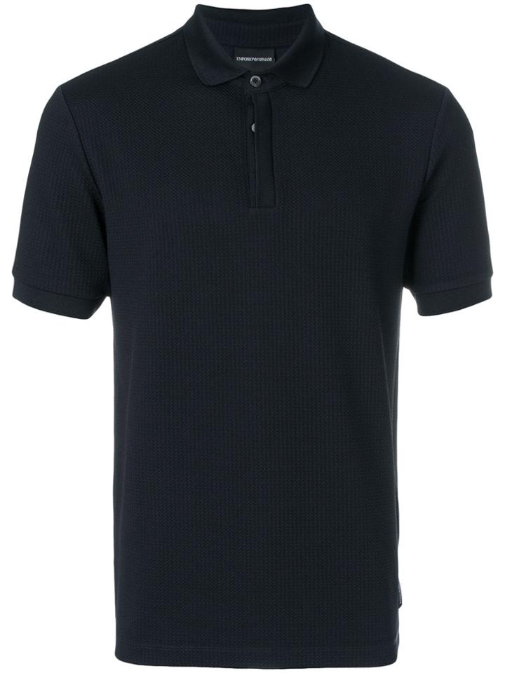 Emporio Armani Textured Polo Shirt - Blue