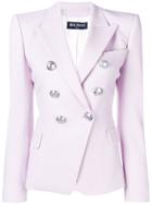 Balmain Button-embellished Blazer - Purple