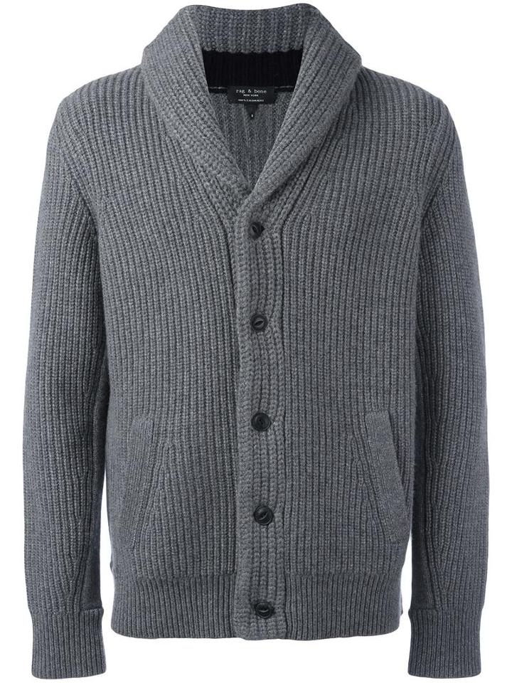 Rag & Bone Cowl Neck Cardigan, Men's, Size: Large, Grey, Cashmere