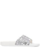 Emporio Armani Logo Printed Sliders - White