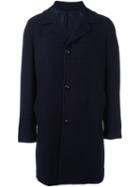 Mp Massimo Piombo Buttoned Single Breasted Coat, Men's, Size: 48, Blue, Wool/cotton/cupro