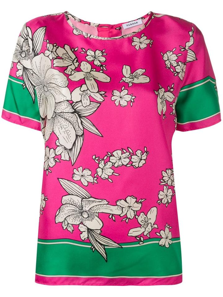 P.a.r.o.s.h. Floral Crew Neck Top - Pink