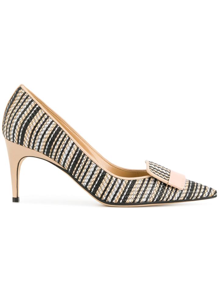 Sergio Rossi Sr1 Woven Pumps - Nude & Neutrals