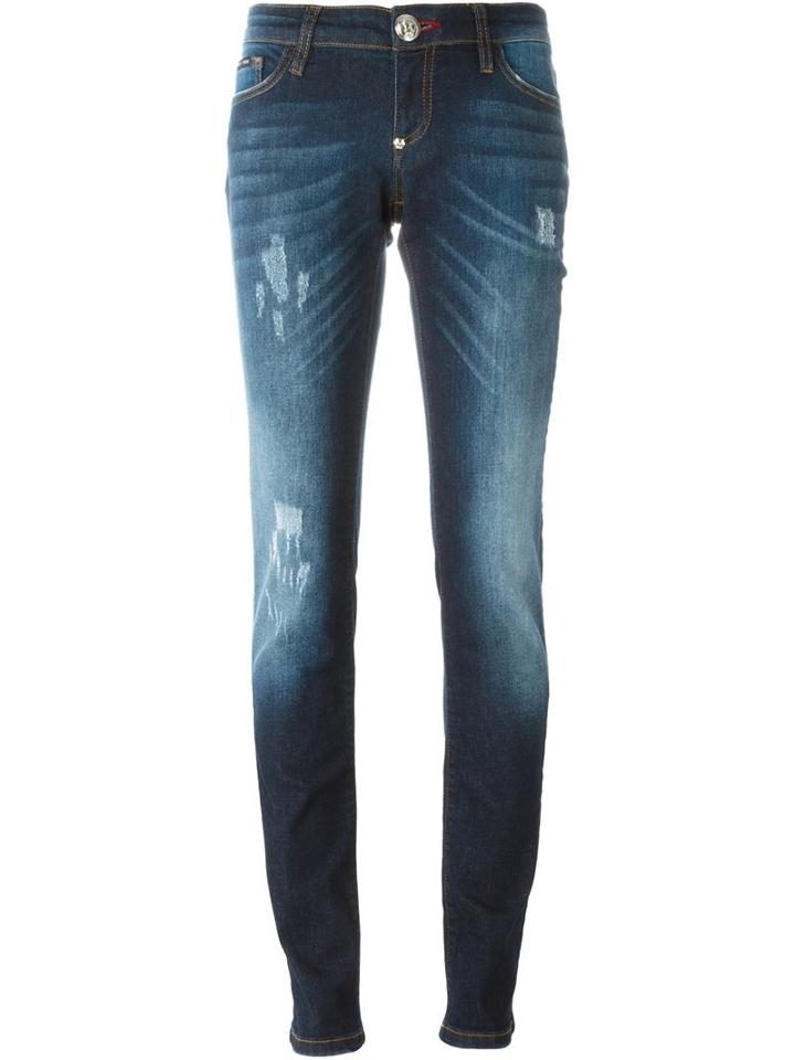 Philipp Plein Tenderly Super Sexy Slim Jeans, Women's, Size: 26, Blue, Cotton/spandex/elastane