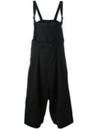 Y's - Front Slit Drop-crotch Jumpsuit - Women - Cotton - 2, Women's, Black, Cotton