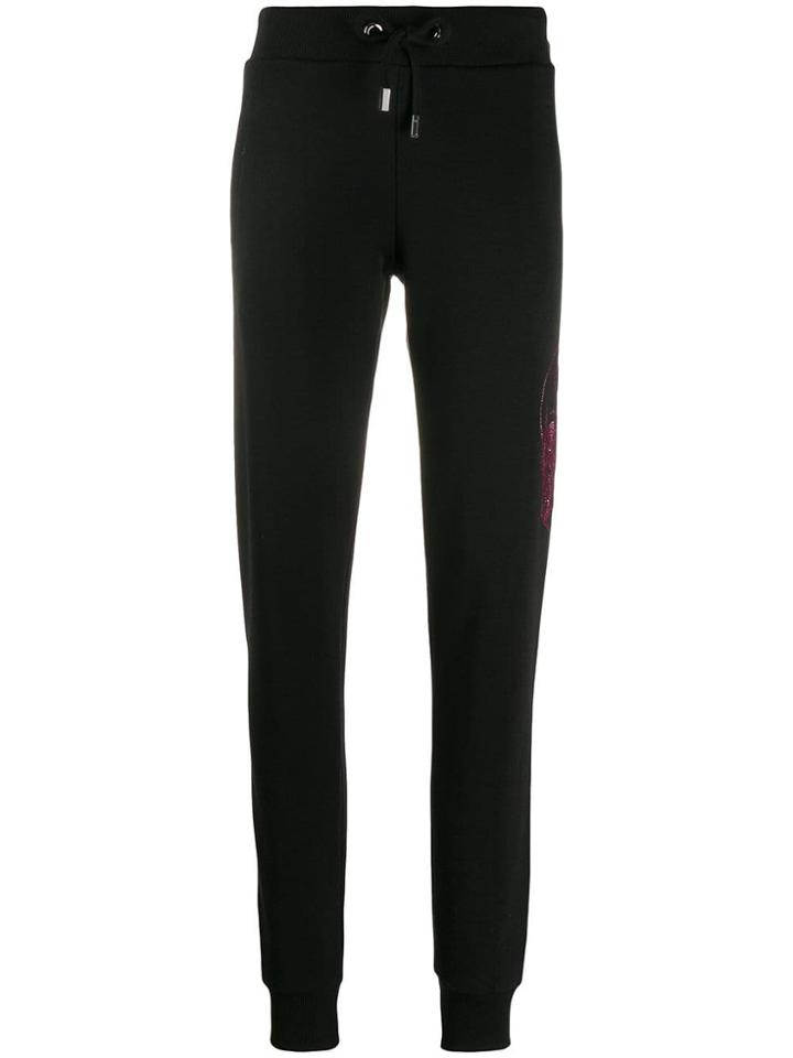 Philipp Plein Rhinestone Skull Track Pants - Black