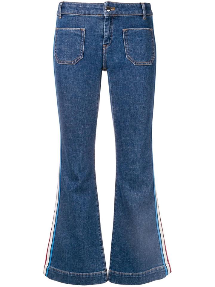 Sonia Rykiel Flared Side Stripe Jeans - Blue