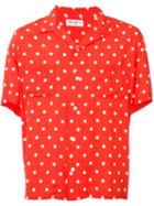 Saint Laurent Polka Dot Patterned Shirt, Men's, Size: 39, Red, Silk