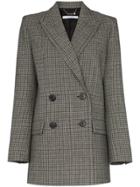 Givenchy Double-breasted Check Wool Blazer - Black