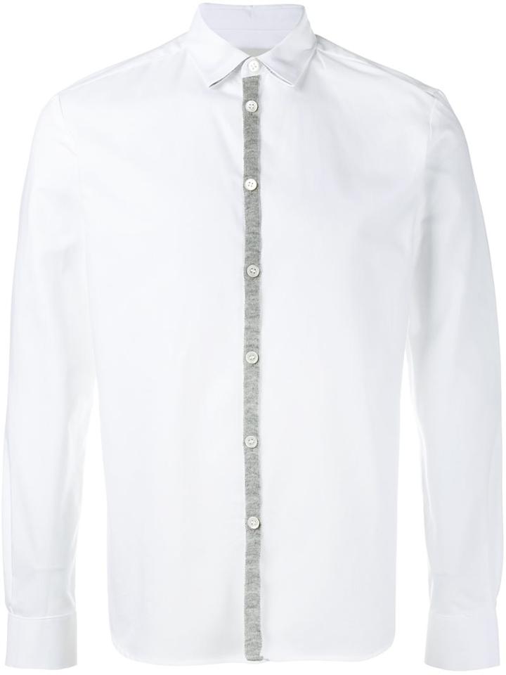 Stephan Schneider Knit Placket Shirt, Men's, Size: 6, White, Cotton