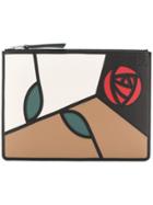 Loewe Rose Flat Pouch Bag - Black