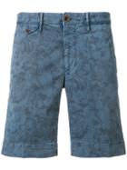 Incotex Floral Print Chino Shorts - Blue