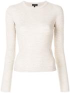 Theory Ribbed Crew Neck Sweater - Nude & Neutrals