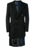 Juun.j - Double Breasted Coat - Men - Polyester/rayon/wool - 48, Black, Polyester/rayon/wool