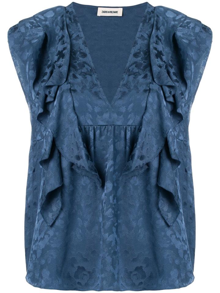 Zadig & Voltaire Ruffle-trimmed Top - Blue