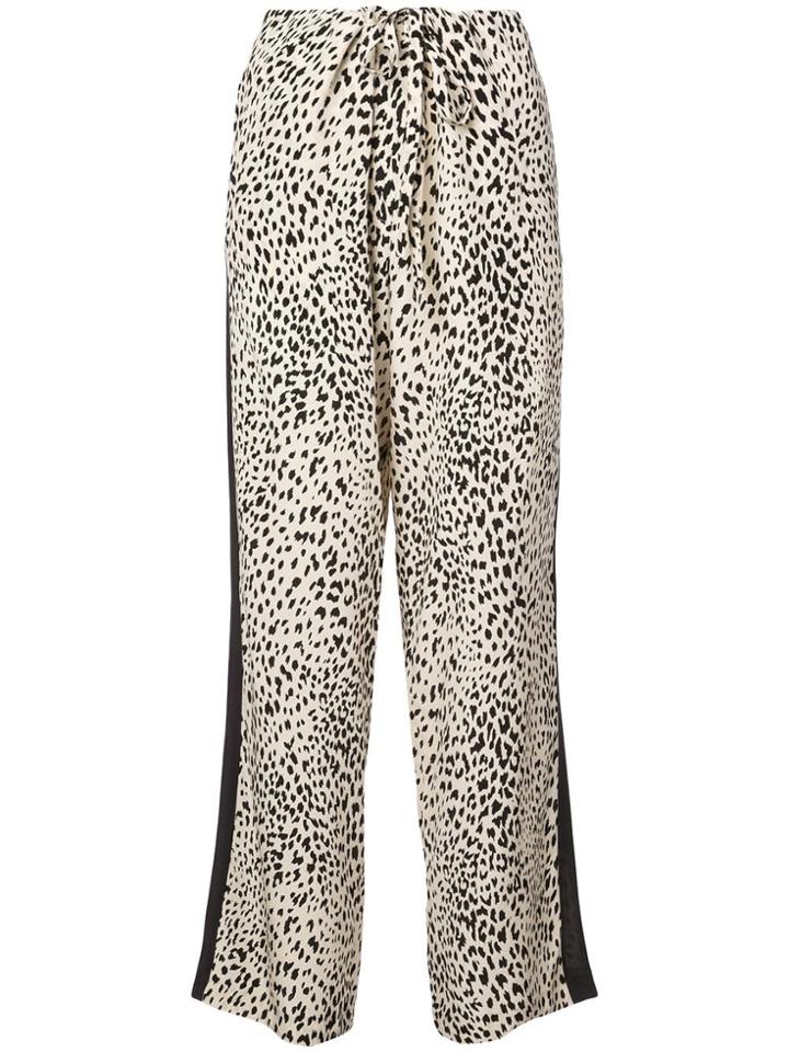 Haider Ackermann Animal Print Silk Trousers - Blk Wht