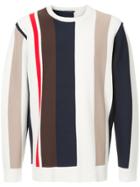 Guild Prime Striped Colour-block Sweater - White