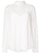 See By Chloé Lace Turtleneck Blouse - White