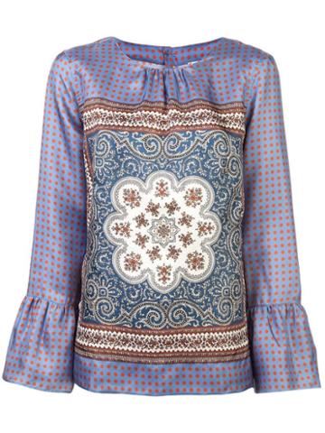 Le Sarte Pettegole Embroidered Long-sleeve Blouse - Purple