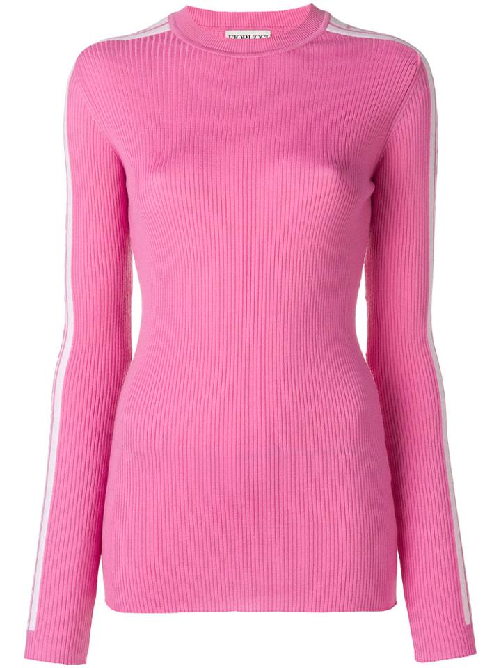 Fiorucci Logo Stripe Jumper - Pink & Purple