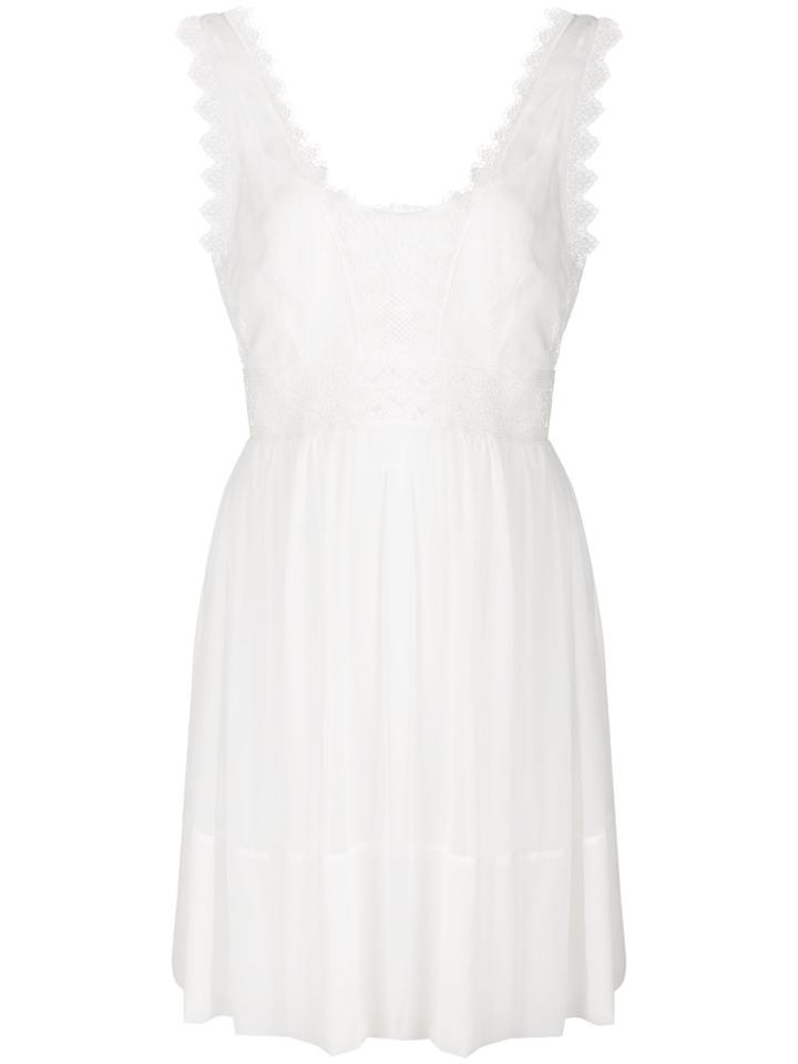 Alberta Ferretti Lace Panel Dress - White