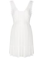 Alberta Ferretti Lace Panel Dress - White