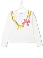 Moschino Kids Necklace Print Top - White