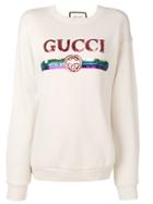 Gucci Sequin Logo Sweatshirt - Neutrals