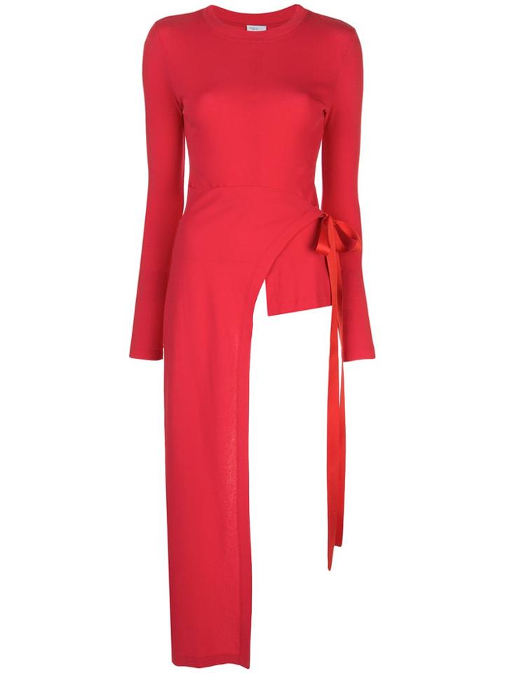 Rosetta Getty Long Sleeve Apron Wrap T-shirt - Red