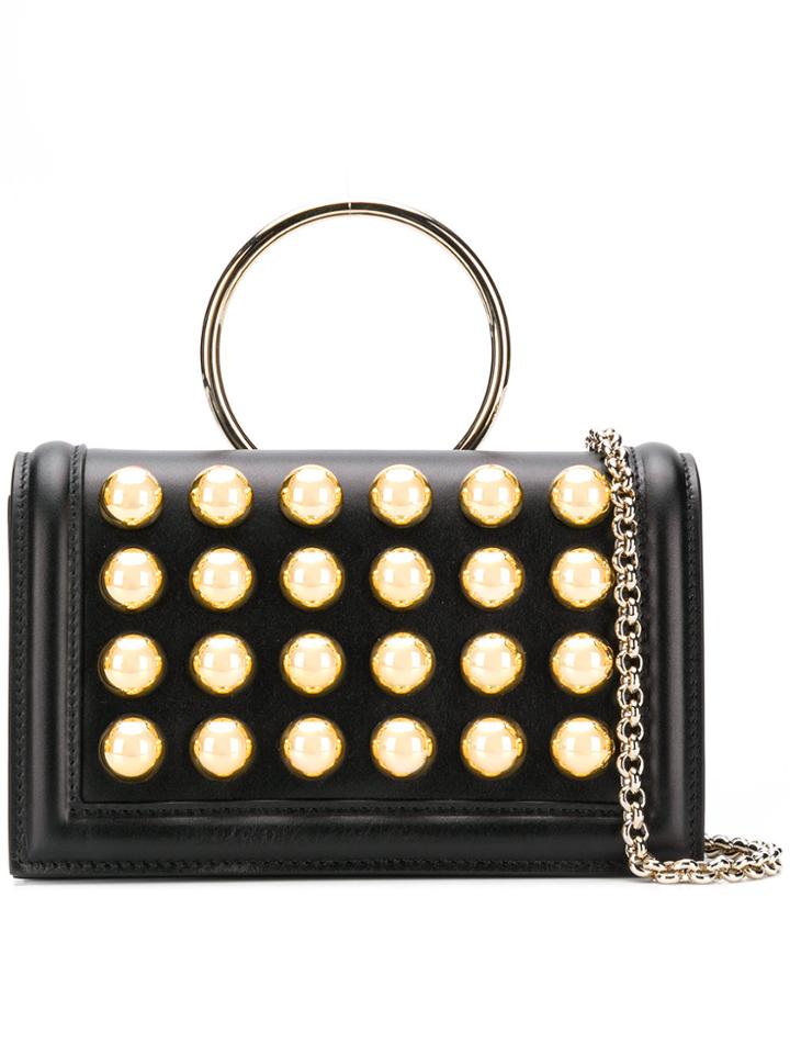 Elie Saab Brass Rivet Clutch - Black