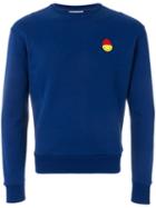 Ami Paris Crewneck Sweatshirt Smiley Patch - Blue