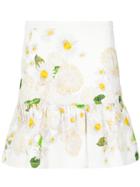 Isolda Daisy Print Skirt - White