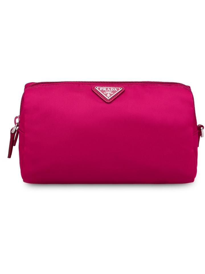 Prada Logo Cosmetic Pouch - Pink
