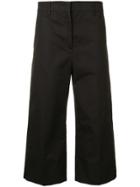 Prada Cropped Wide Leg Trousers - Black