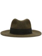 Maison Michel 'english' Hat, Women's, Size: Medium, Green, Cotton/wool