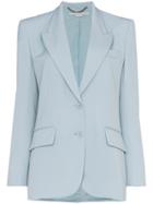 Stella Mccartney Single Breasted Wool Blazer Jacket - Blue