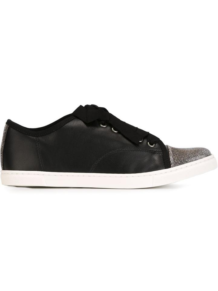 Lanvin Toe Cap Sneakers, Women's, Size: 41, Black, Leather/rubber