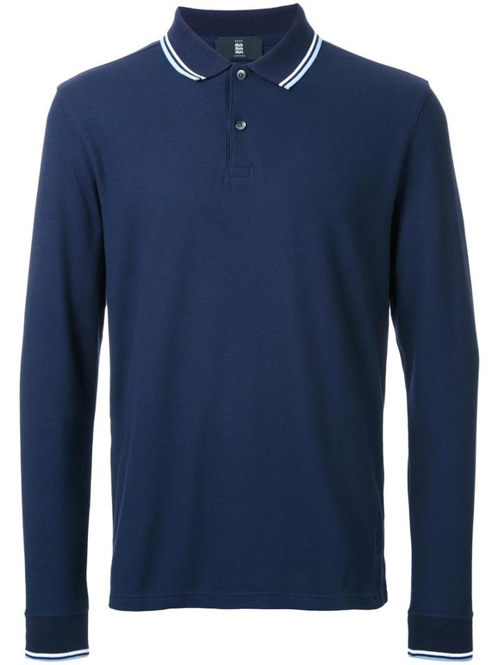 Kent & Curwen Striped Collar Polo Shirt, Men's, Size: Xl, Blue, Cotton