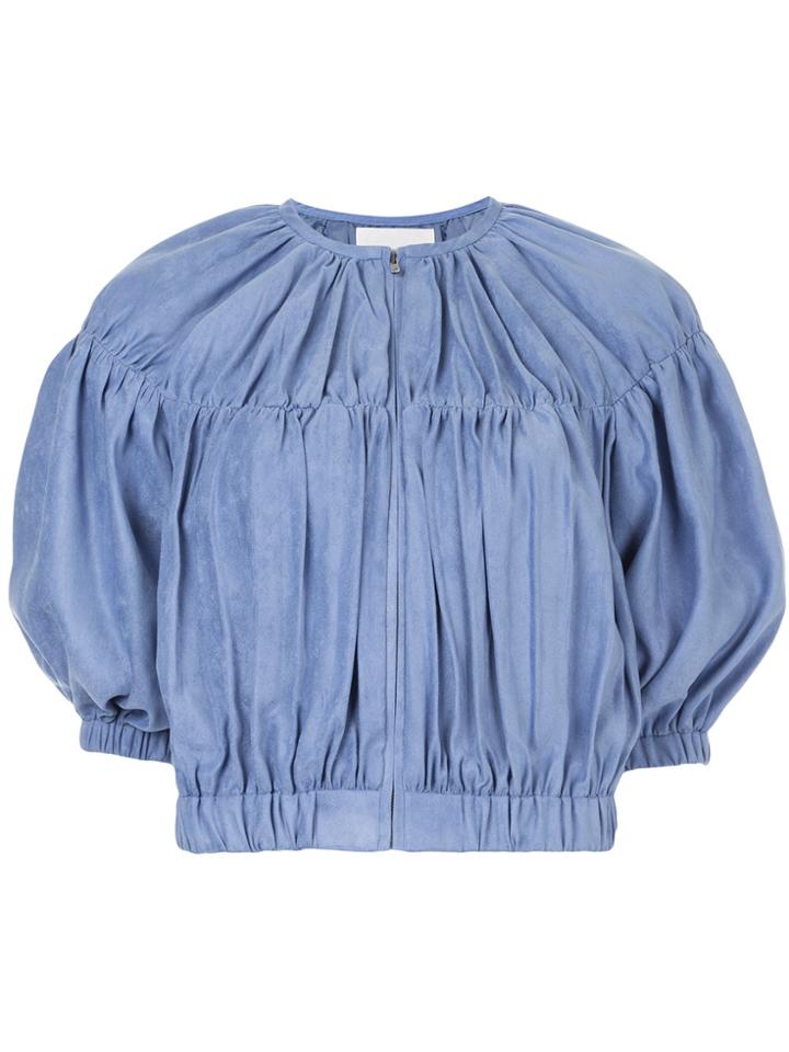 Estnation Cropped Gathered Jacket - Blue