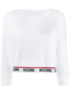 Moschino Logo Trim Sweatshirt - White