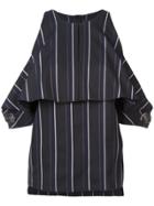 Yigal Azrouel Pinstriped Off The Shoulder Top - Blue